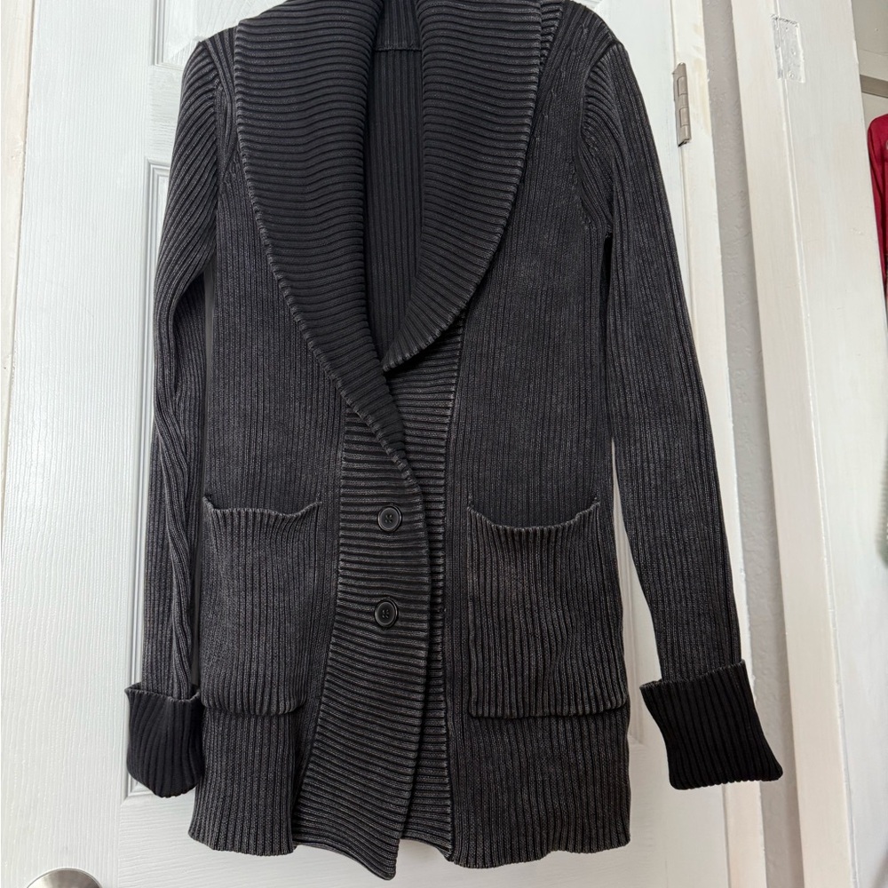 Midnight Hour Distressed Rib Cardigan - Picture 7 of 14
